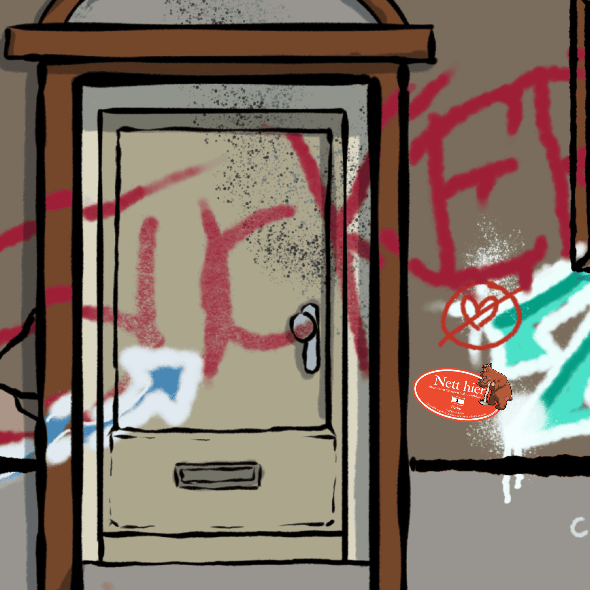 Sticker „Nett hier!“ | Krawall im Kiez