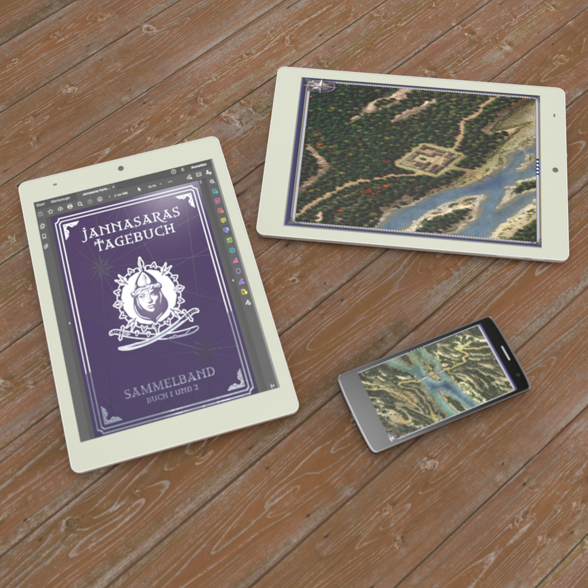 Jannasaras Kartentasche – E-Book und digitale Karten